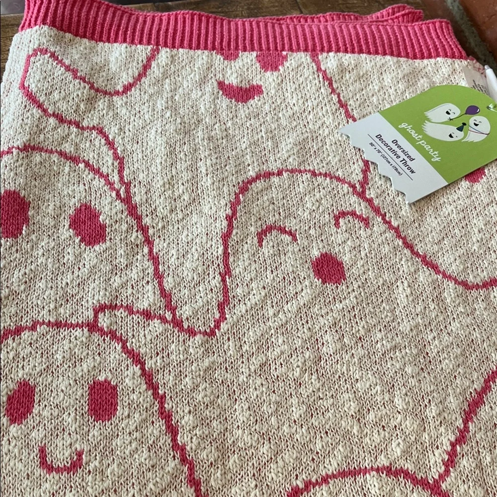 Ghost Party Oversized Decorative Throw - pink